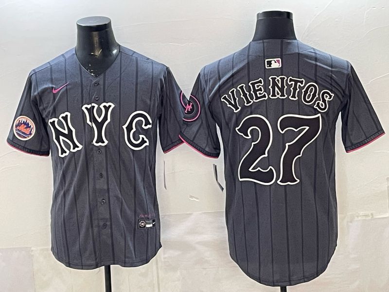 Men New York Mets #27 Vientos Black City Edition Game 2026 Nike MLB Jersey style 01->buffalo bills->NFL Jersey